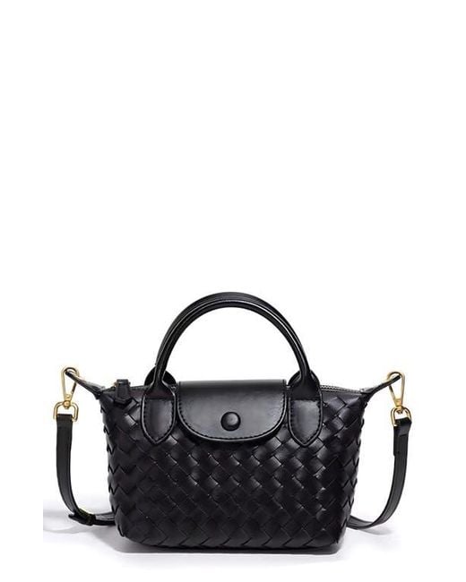 MacRae & Co Black Monica Woven Top Handle Bag