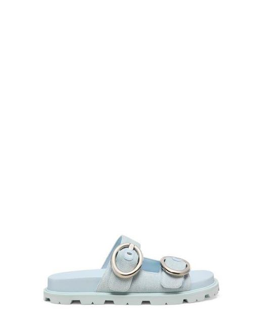 Stuart Weitzman Blue Benni Two-Strap Sandal