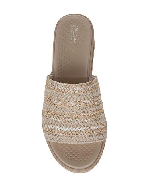 LifeStride White Breezy Slide Sandal
