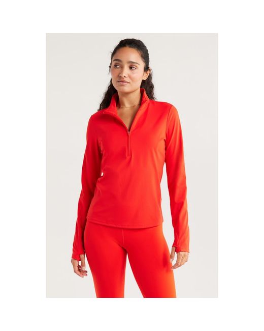 Zella Red So Soft Active Half Zip Pullover