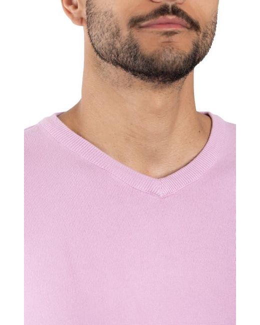 Xray Jeans Purple Ribbed V-Neck Sweater for men