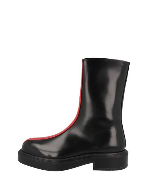 Ferragamo Black Contrasting Insert Leather Ankle Boot for men