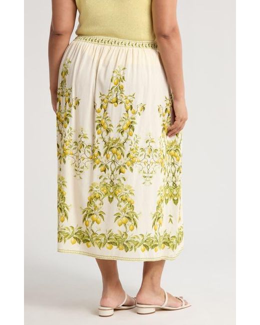 Max Studio Multicolor Border Print Maxi Skirt