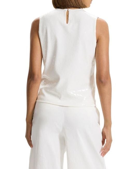 Theory White Sequin Shell