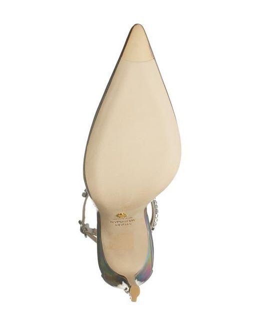 Stuart Weitzman White Glam 100 Strap Pump