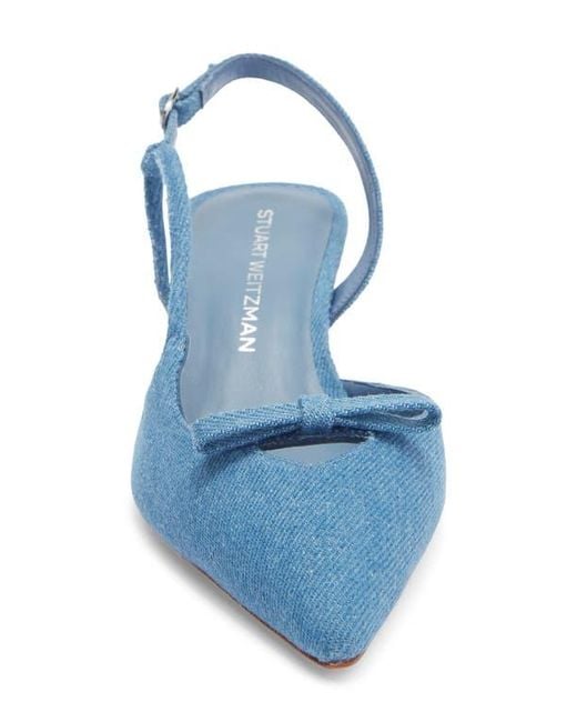 Stuart Weitzman Blue Tully 50 Slingback Pump