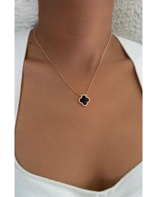 Adornia Blue Cubic Zirconia Clover Pendant Necklace