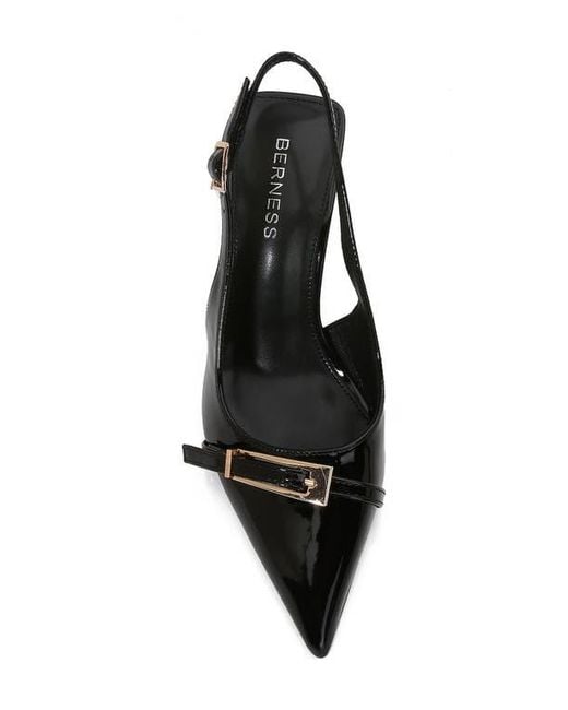 BERNESS Black Coraline Pointed Toe Slingback Pump