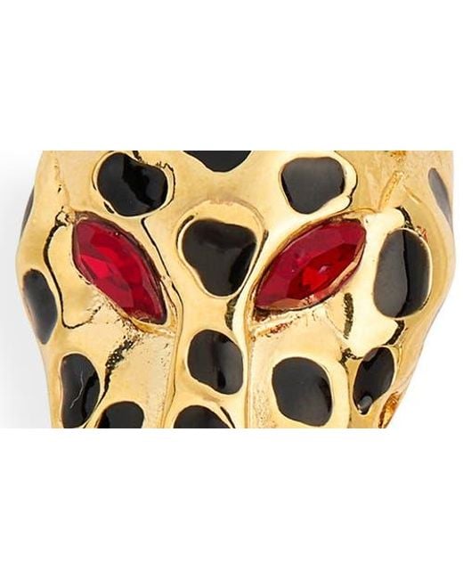 Kenneth Jay Lane Metallic Leopard Statement Earrings