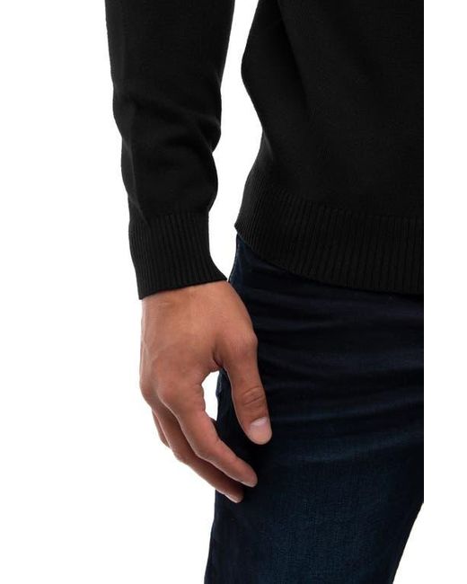 Xray Jeans Black Crewneck Knitted Viscose-Blend Pullover Sweater for men