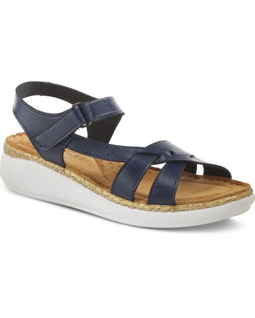 Flexus by Spring Step Blue Chambria Wedge Sandal