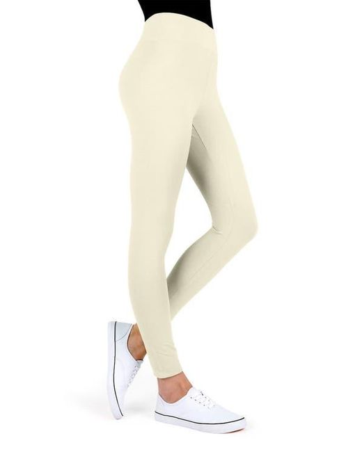 Memoi Natural Cotton-Blend Solid Leggings