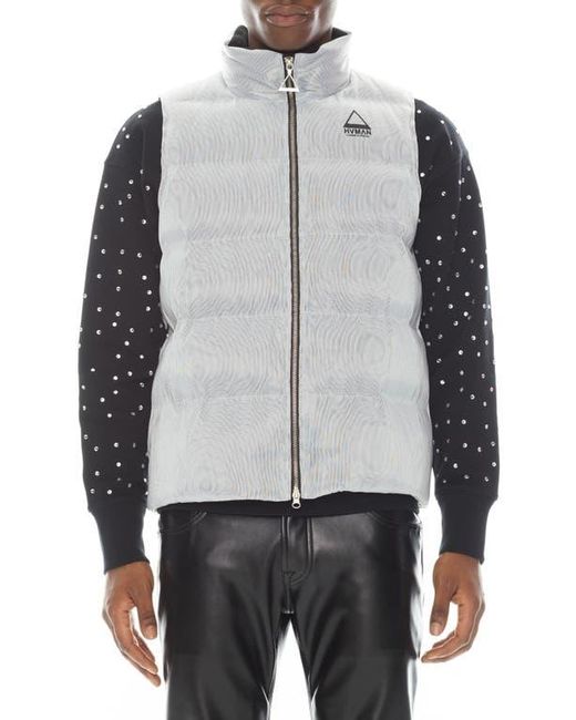 HVMAN Gray Quilted Polyester Jacket with Bold Branding for men