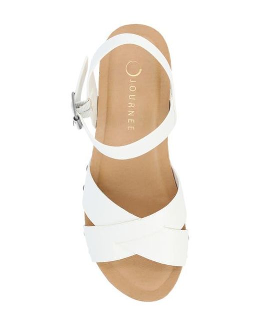 Journee Collection Natural Platform Sandal