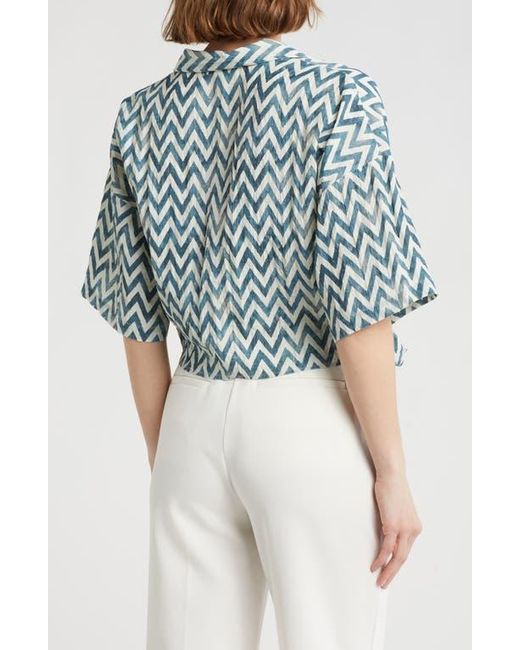DR2 by Daniel Rainn Blue Short Sleeve Tie Front Top