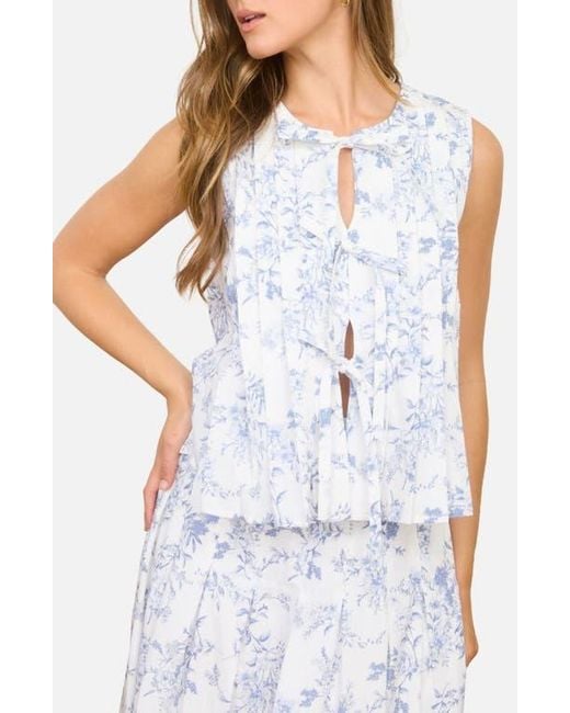Blu Pepper Blue Pleated Top