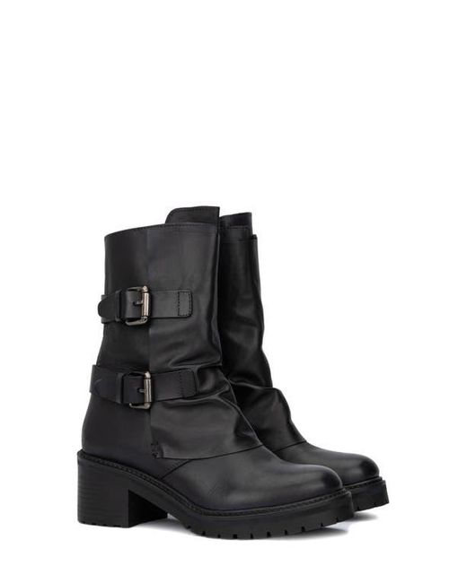 Vintage Foundry Black Margot Double Buckle Leather Boot