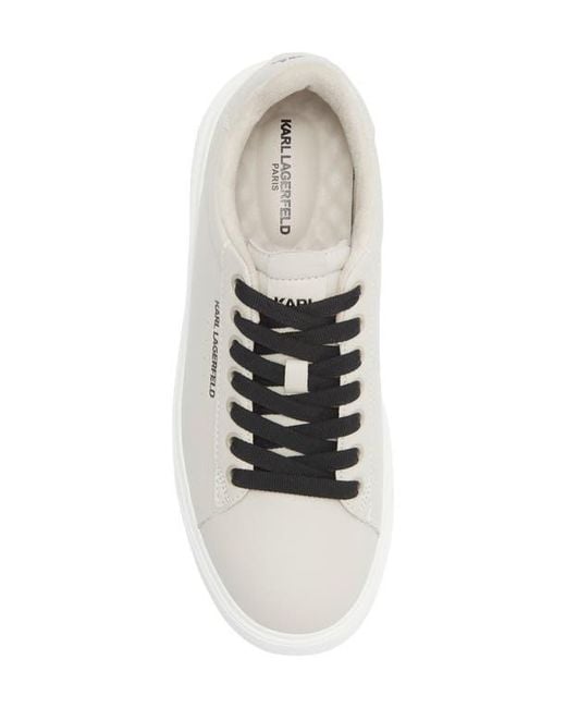 Karl Lagerfeld White Plain Toe Sneaker for men
