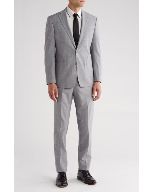 CALVIN KLEIN 205W39NYC Gray Sharkskin Wool Blend Suit for men