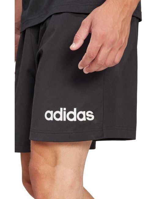 Adidas Black Essentials Linear Single Jersey Shorts for men