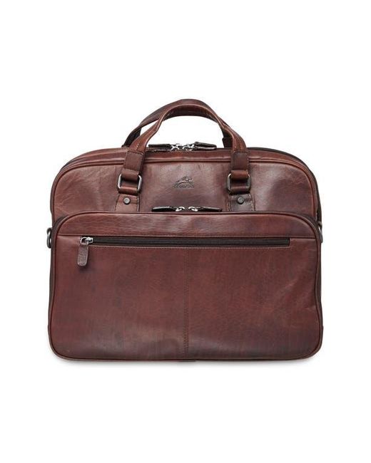 Mancini Red Expandable Rfid Briefcase for men