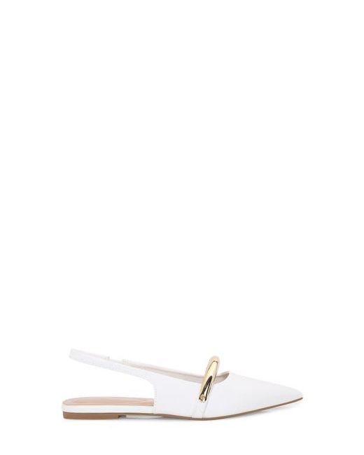 BERNESS White Reina Slingback Flat