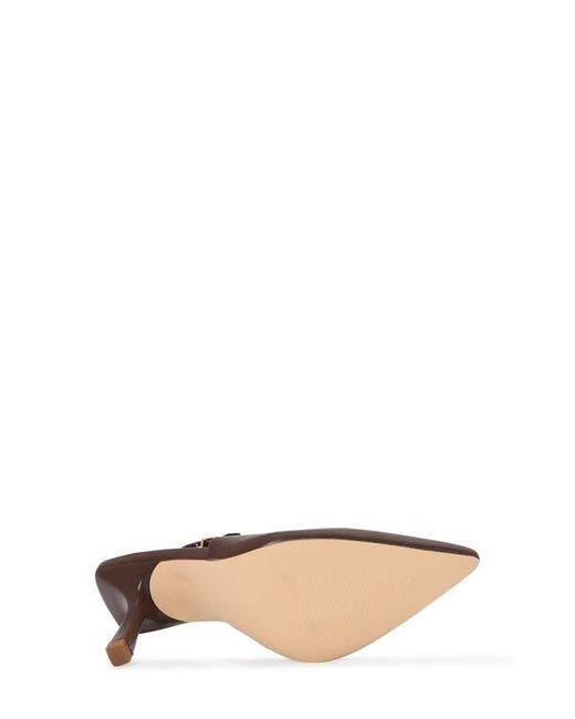 BERNESS Brown Pointed Toe Slingback Pump