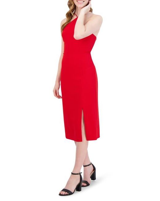 julia jordan halter midi dress Julia Jordan Knot Halter Neck Sleeveless Faux Wrap Tulip Hem Midi Dress NWT  6