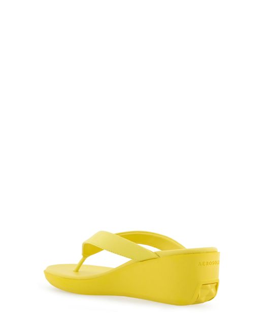 Aerosoles Yellow Isha Wedge Flip Flop Sandal