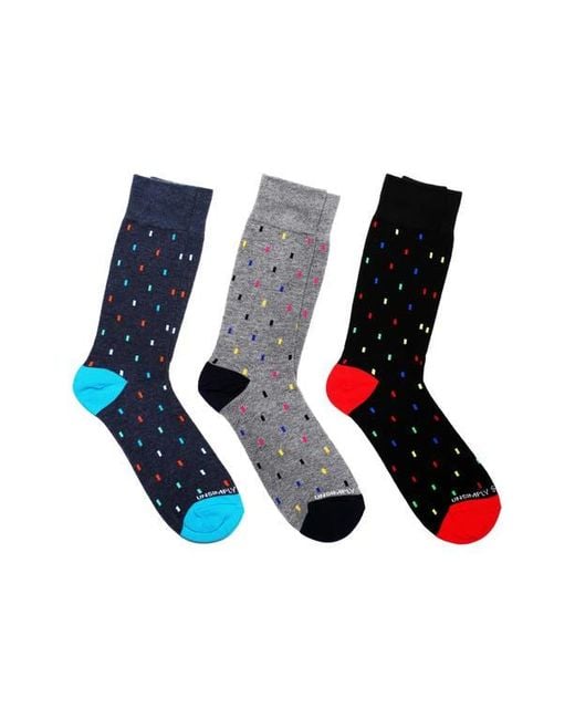Unsimply Stitched Blue Assorted 3-Pack Of Crew Socks for men