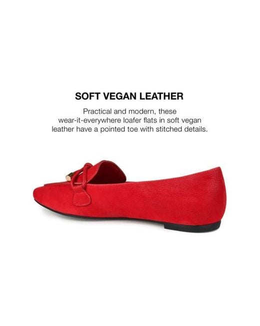 Journee Collection Red Pointed-Toe Faux-Suede Flats