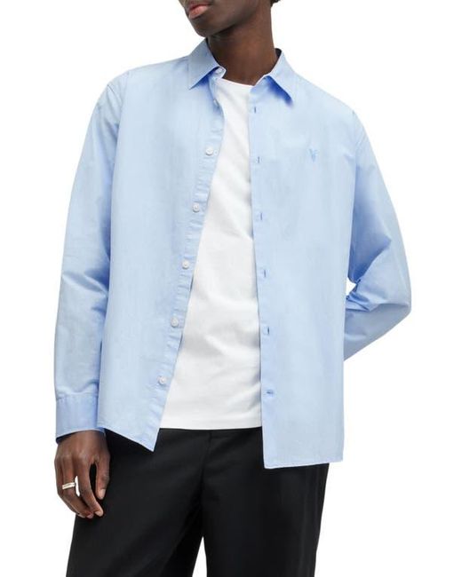 AllSaints Blue Tahoe Button-Up Shirt for men