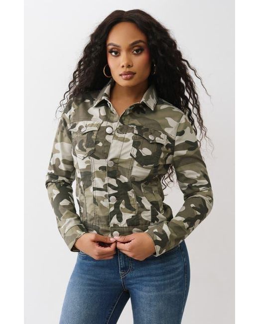 True Religion Gray Camo Shirt Jacket