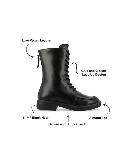 Journee Collection Black Nikks Combat Boot