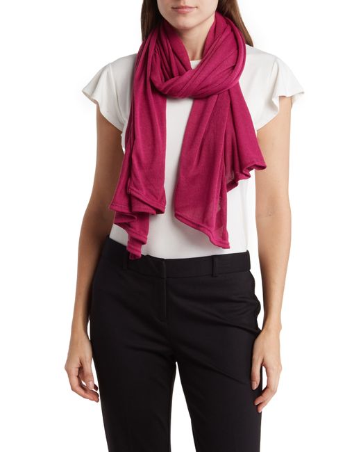 Vince Camuto Red Solid Knit Wrap Scarf