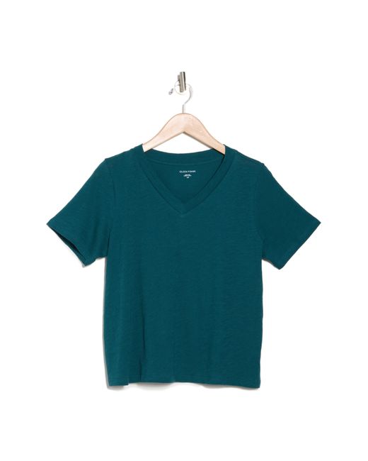 Eileen Fisher Green V-neck Organic Cotton T-shirt
