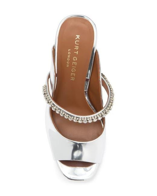 Kurt Geiger White Duke Platform Peep Toe Mule