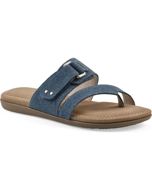 White Mountain Blue Fancify Toe Loop Sandal
