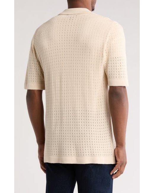 Truth Natural Short Sleeve Open Knit Button-Up Shirt for men