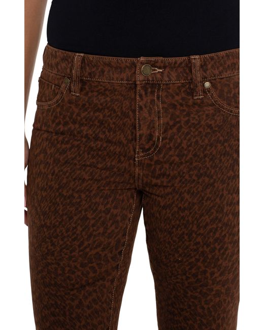 Liverpool Los Angeles Brown Hannah Frayed Crop Flare Jeans