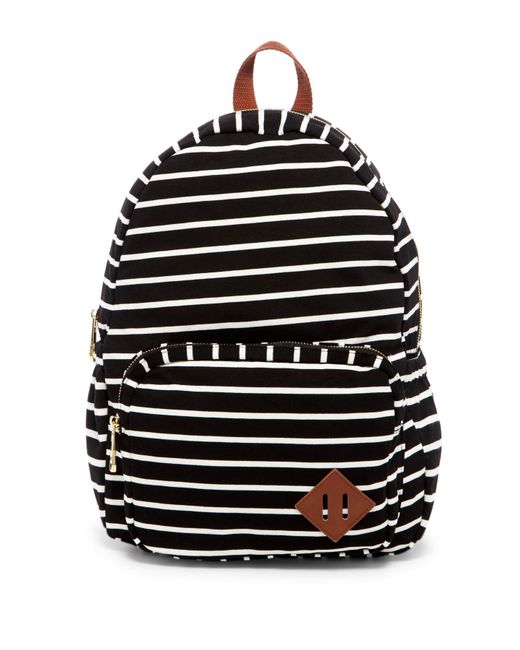 Madden Girl Stripe Jersey Backpack in Black | Lyst