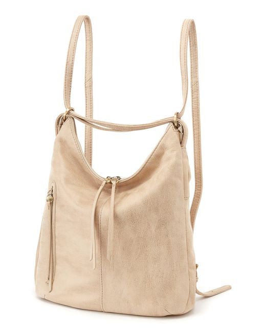 Hobo International Natural Merrin Leather Convertible Backpack In Buffed Gold At Nordstrom Rack