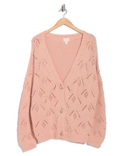 Caslon Blue Open Bubble Stitch Cardigan