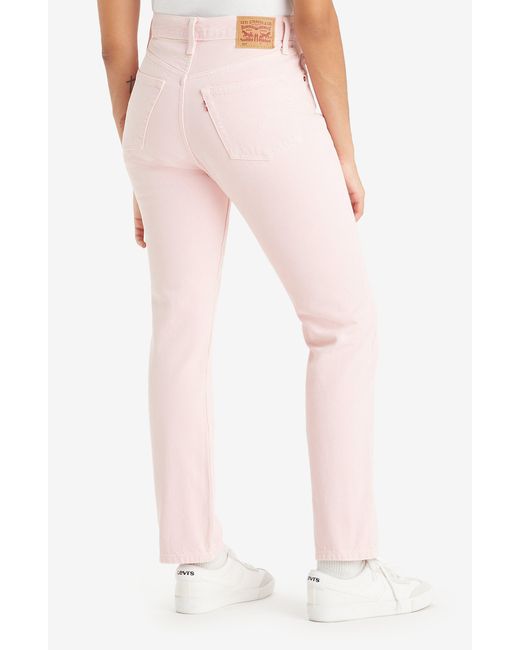 Levi's Pink 501® Original High Waist Straight Leg Jeans