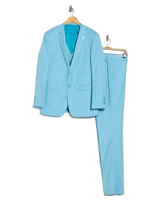 ZEGARIE Blue Mélange 3-Piece Suit for men