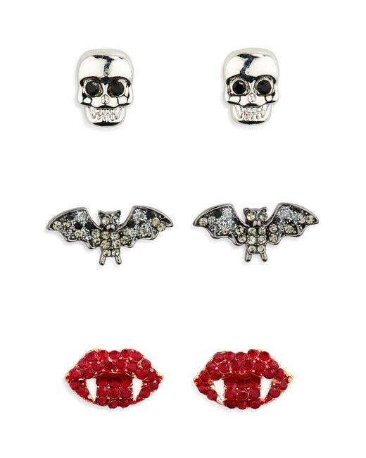 BaubleBar White Set Of Three Halloween Stud Earrings