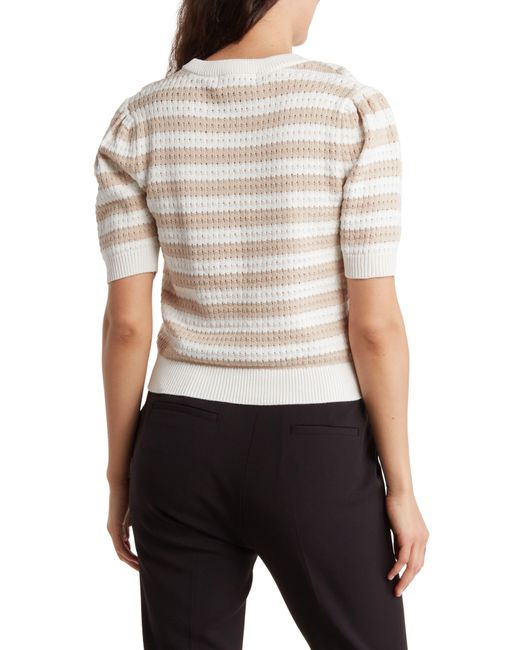 Truth White Stripe Pointelle Sweater