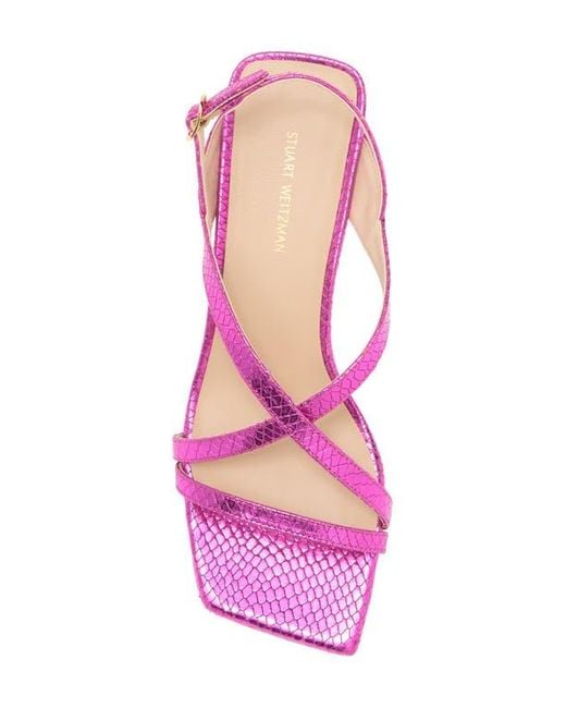 Stuart Weitzman Pink Oasis 50 Kitten Heel Slingback Sandal