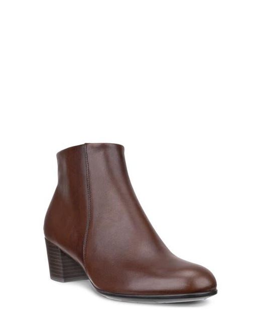 Ecco Brown Shape Low Zip Bootie