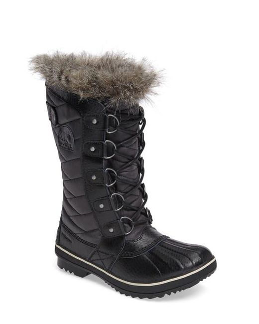 Sorel Black Tofino II Faux Fur Waterproof Boots